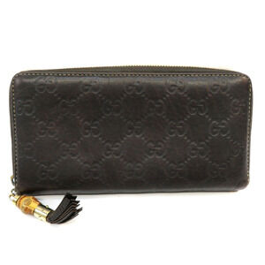 Gucci Zip Around Wallet Gucci Guccissima Bamboo Brown Long